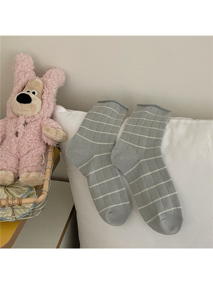 Rufia Stripe White Pastel Mid Calf Socks product image
