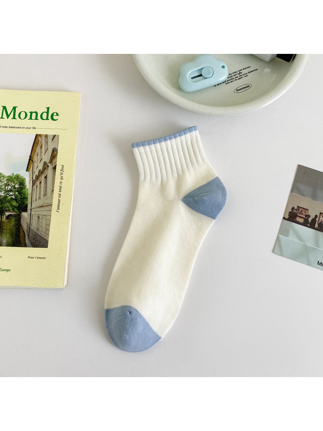 Rufia - Contrast Tip Ribbed Crew Socks product image 5
