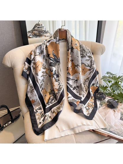 Scarvii - Botanical Floral Border Square Scarf