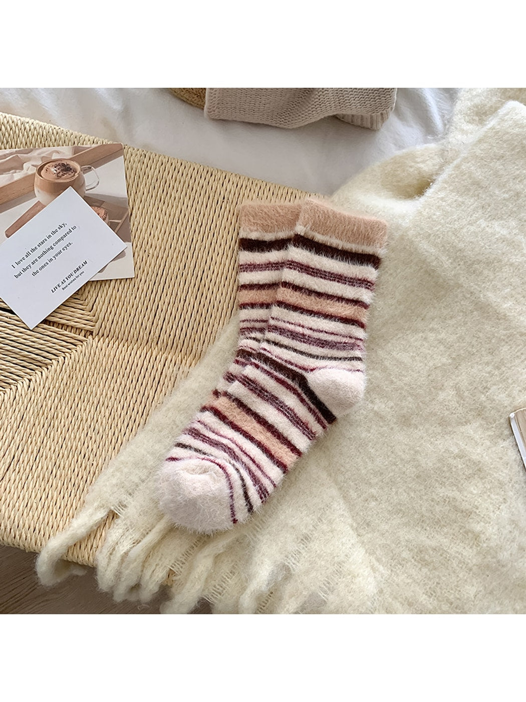 Rufia - Color Block Stripe Crew Socks