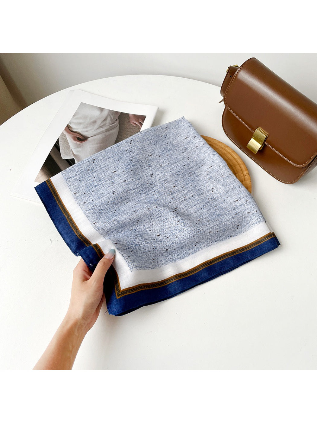 Scarvii - Textured Neutral Square Scarf