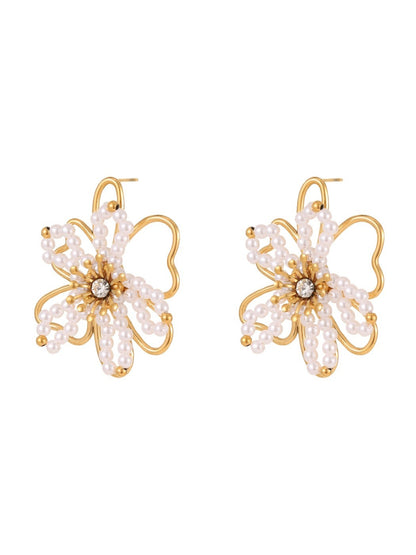 Earwish - Beaded Floral Drop Earrings