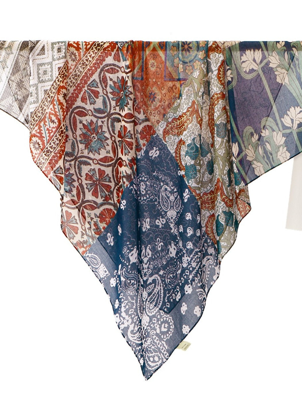 Scarvii - Ethnic Print Square Scarf & Shawl