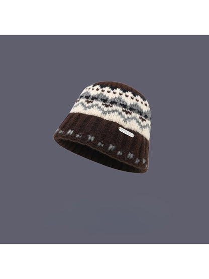 Haila - Fair Isle Knit Cozy Bucket Hat