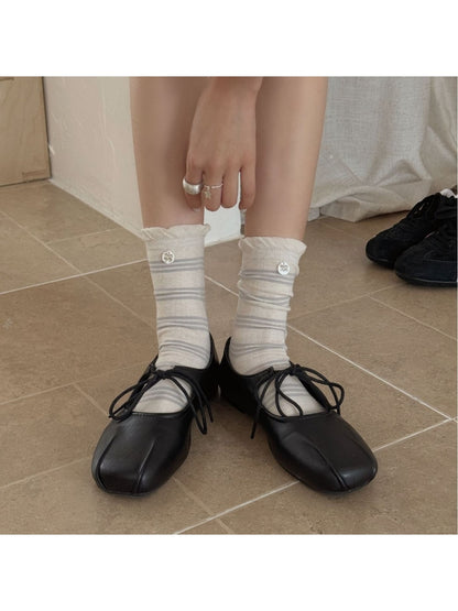 Rufia - Ruffle Cuff Polka Dot Socks