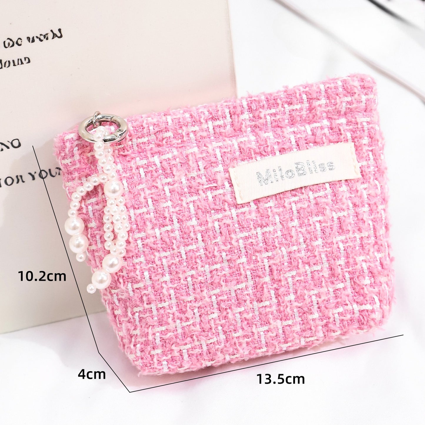 Cosbai - Soft Tweed Mini Cosmetic Bag Pouch detail view 15