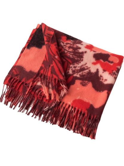 Scarvii - Thick Leaf Print Winter Scarf & Shawl