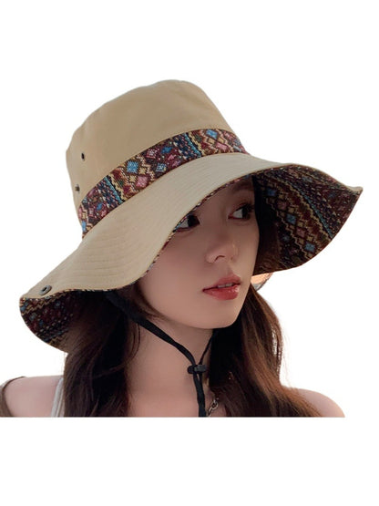 Haila cowboy hat with patterned brim displayed on a white background