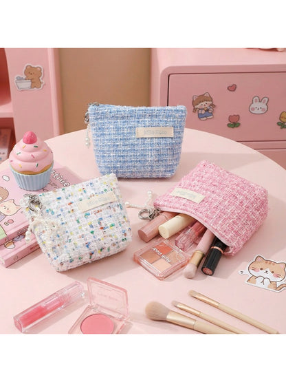 Cosbai - Soft Tweed Mini Cosmetic Bag Pouch detail view 3