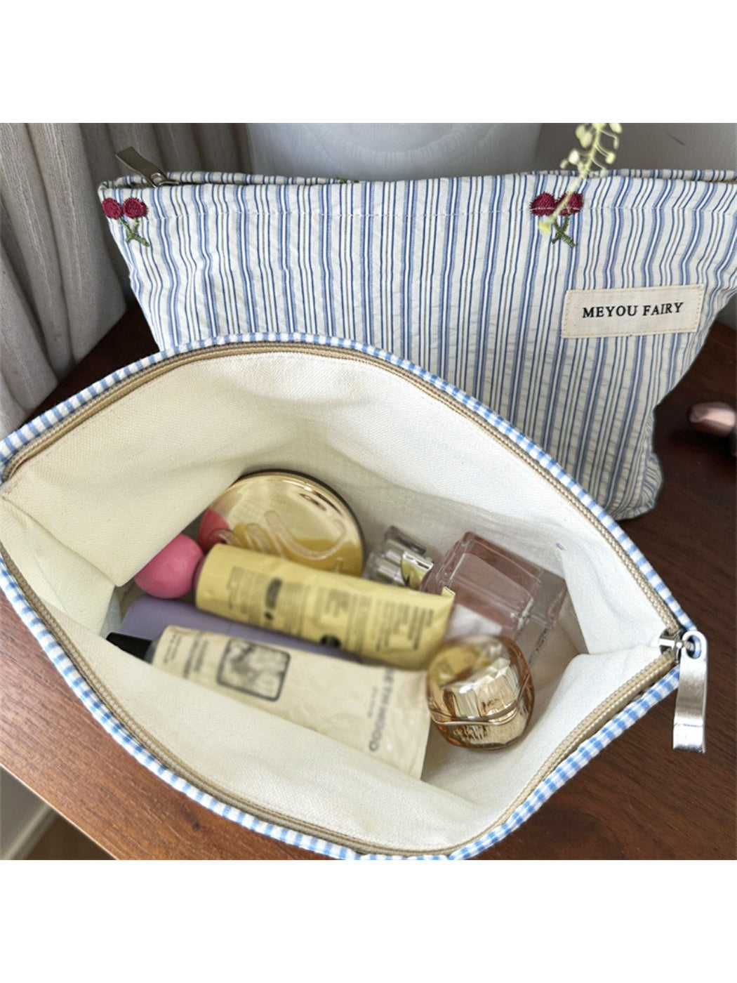 Cosbai - Cherry Embroidered Makeup Pouch - image 9