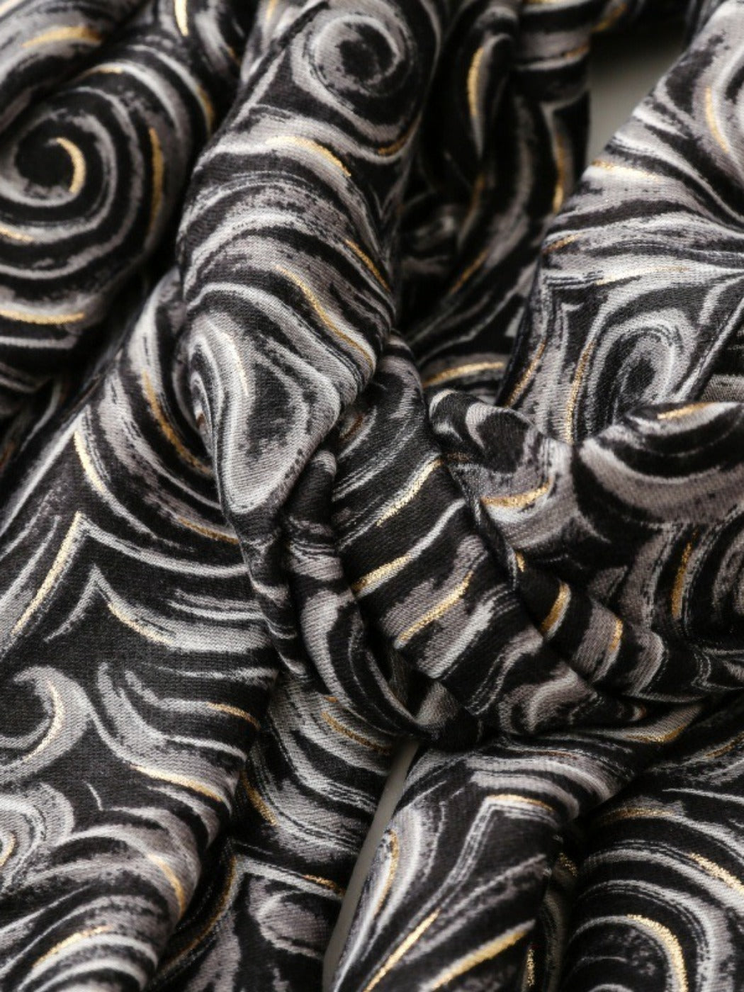 Scarvii - Classic Scarf & Shawl with Gold Foil Wavy Pattern