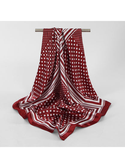 Scarvii - Retro Polka Dot Printed Fashion Square Scarf