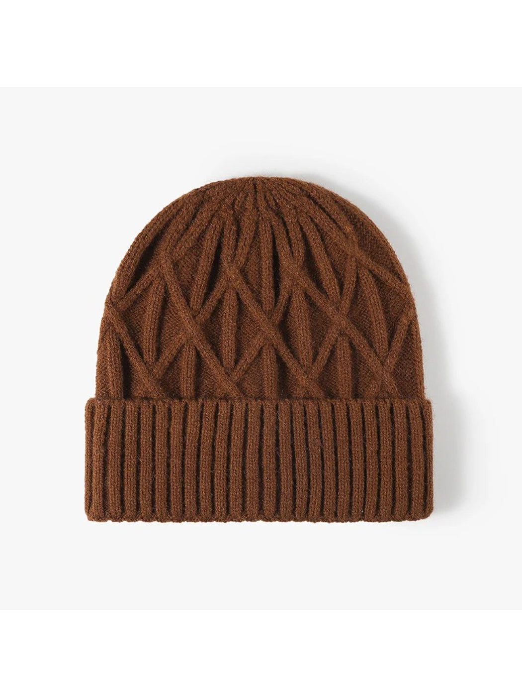 Haila - Chevron Textured Cuffed Knit Beanie