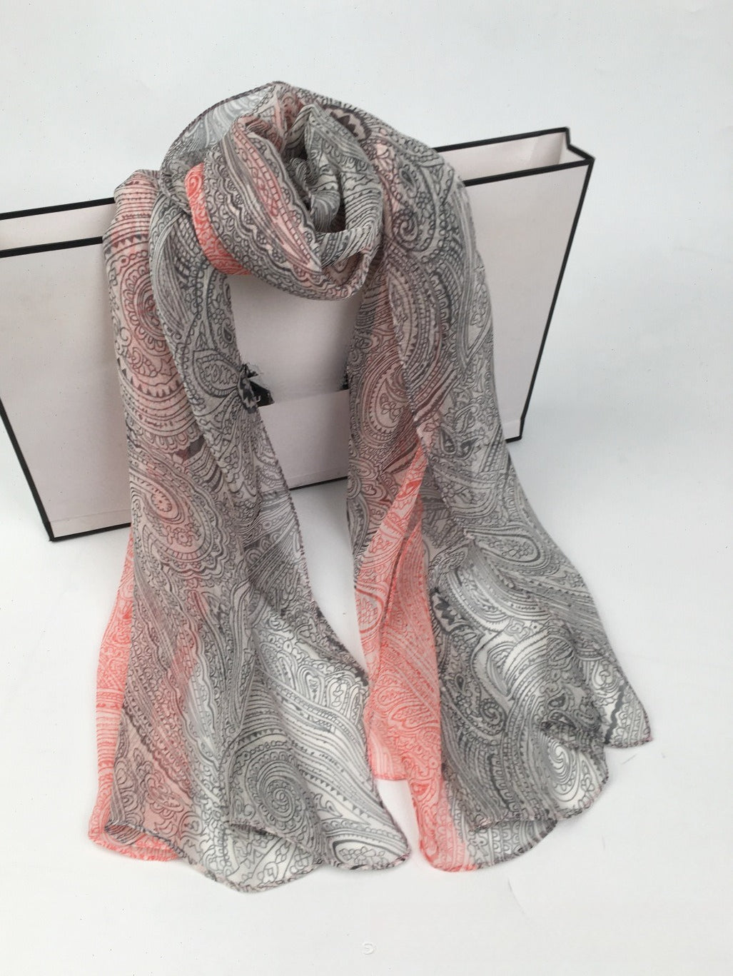 Scarvii light stylish oversized vintage paisley scarf image 10