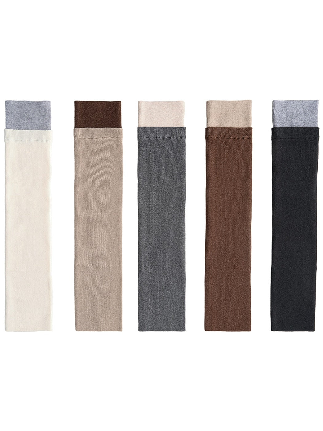 Cozyra - Contrast-Cuff Ribbed Knit Leg Warmers