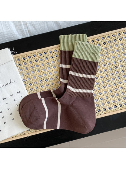 Rufia - Striped Color Block Seamless Socks for Women