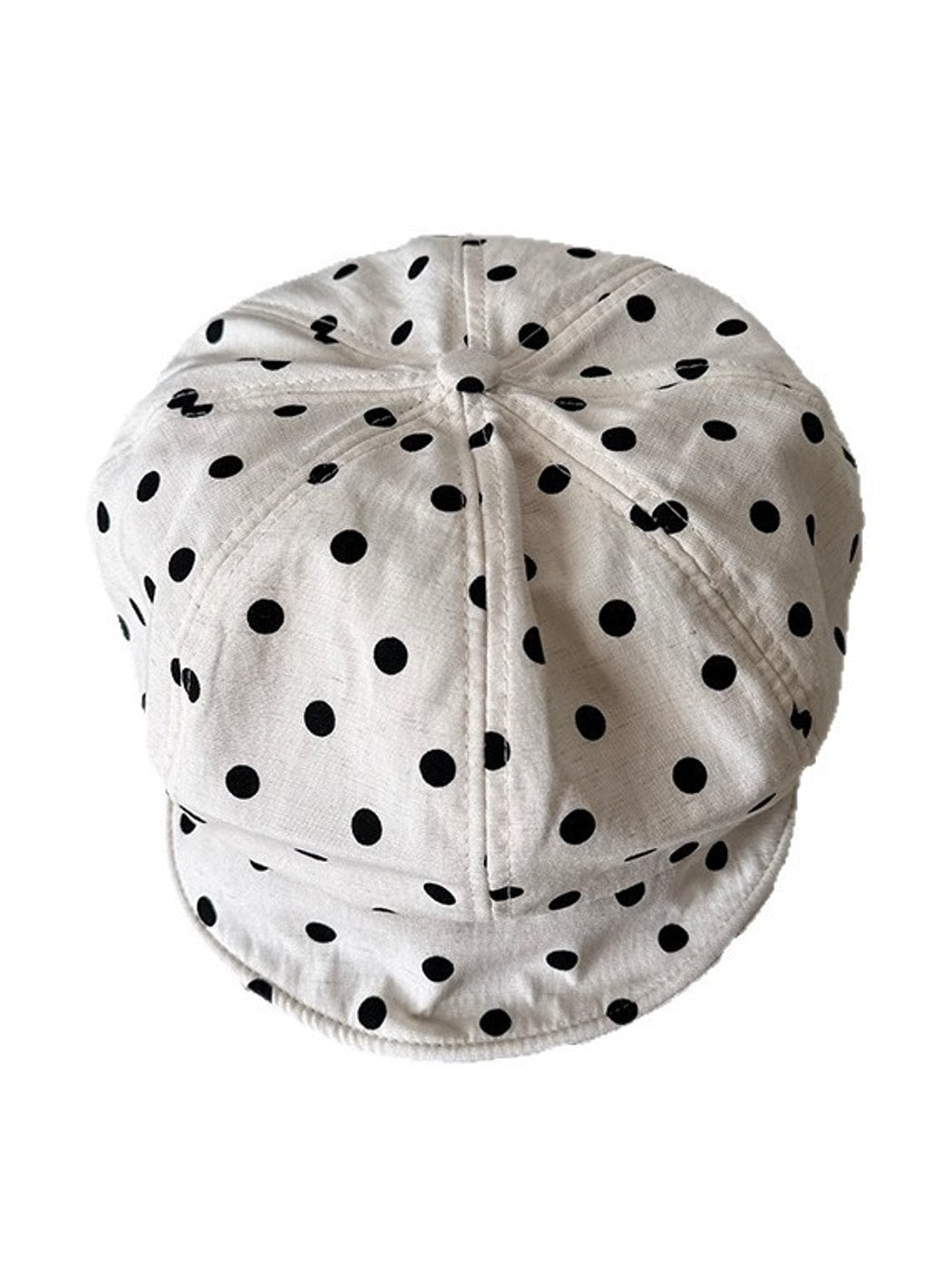Haila - Polka Dot Print Short Brim Beret Hat