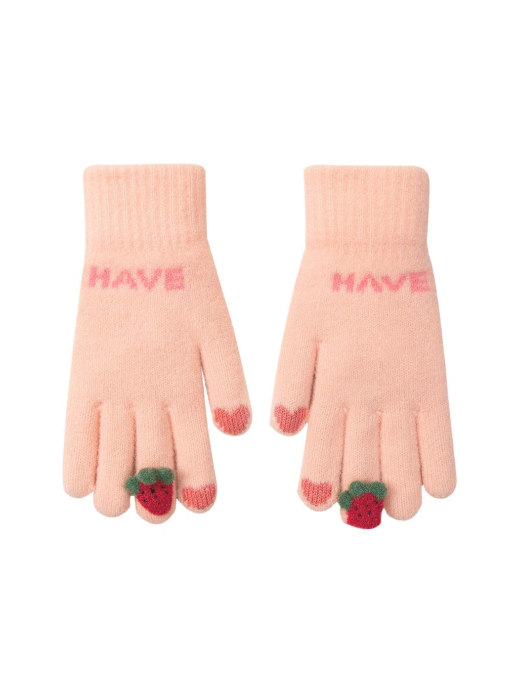 Gloving - Strawberry Detail Knit Texture Gloves