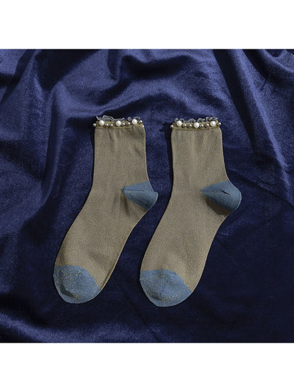 Rufia - Beaded Ruffle Cuff Crew Socks product image 6