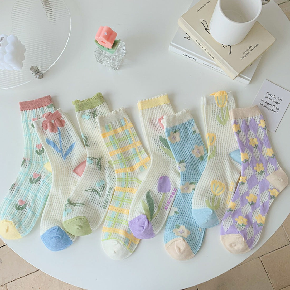 Rufia - Colorful Tulip Crew Socks