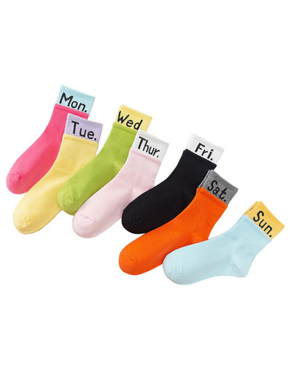 Rufia - Monday to Sunday Text Colour Crew Socks product image 1