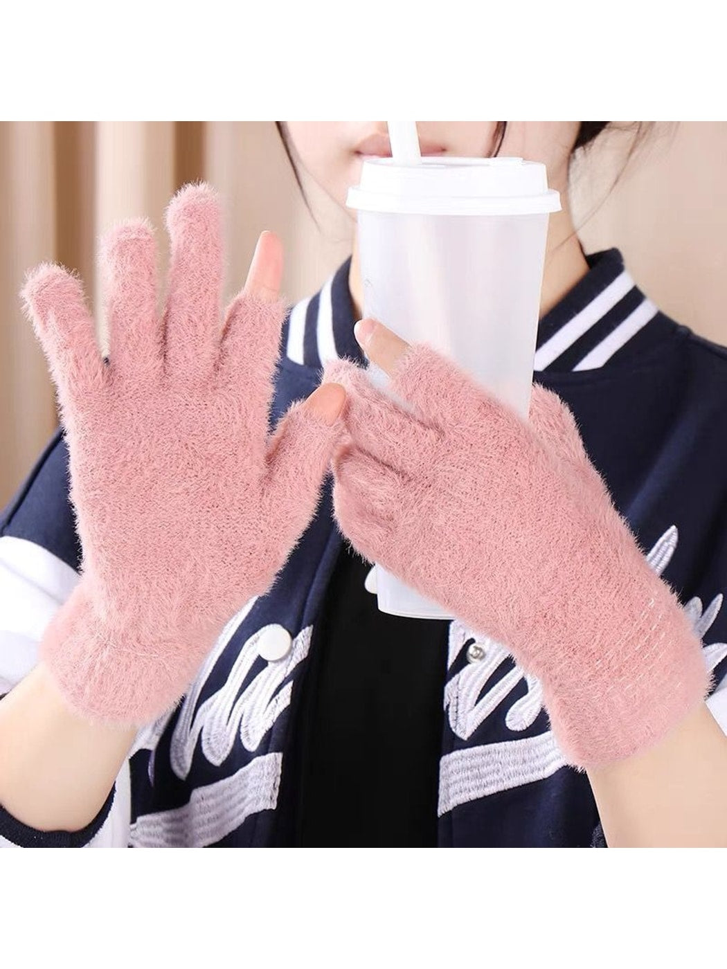 Gloving - Color Block Plush Finish Women's Winter Gloves