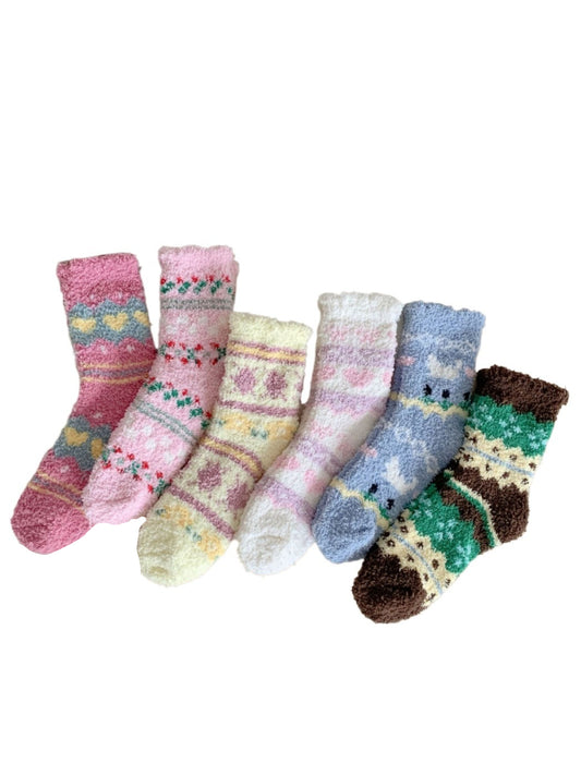 Rufia - Thick Coral Fleece Cozy Winter Socks