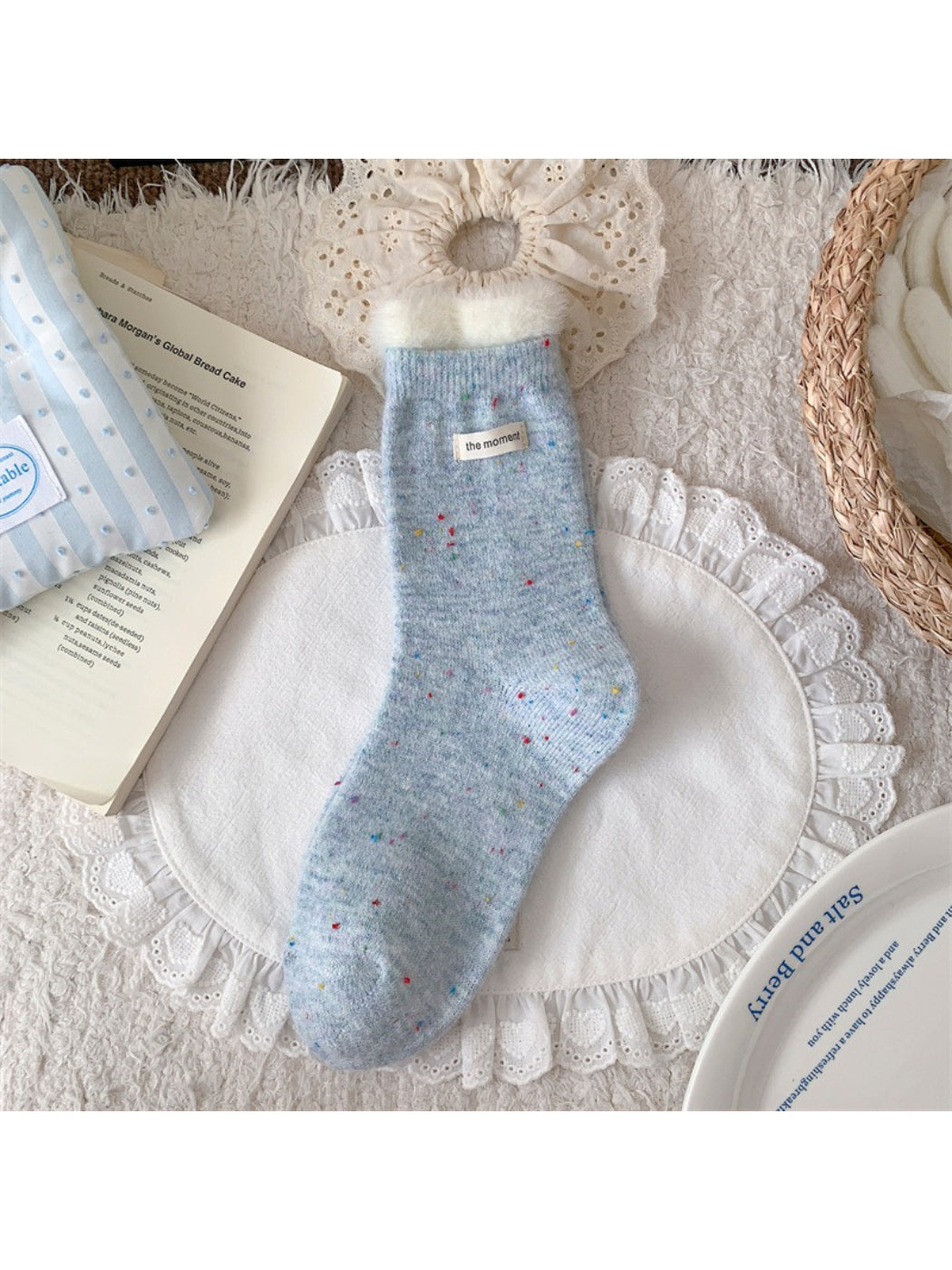 Rufia - Soft Speckled Ruffle Cuff Crew Socks product image 8