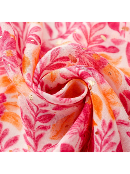 Scarvii - Watercolor Leaf Foil Wrap Scarf