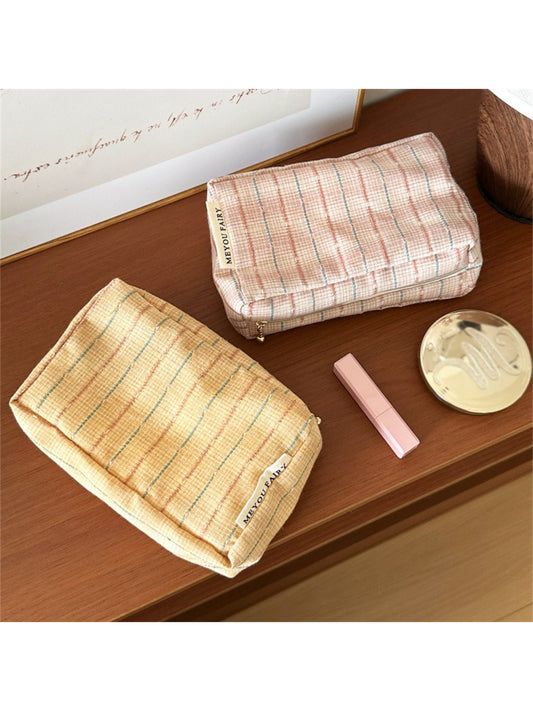 Cosbai Pastel Plaid Beauty Cosmetic Bag product image