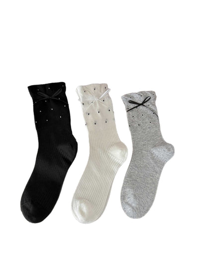 Rufia - Bow Polka Dot Crew Socks