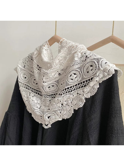 Scarvii - Bohemian Openwork Flower Triangle Scarf