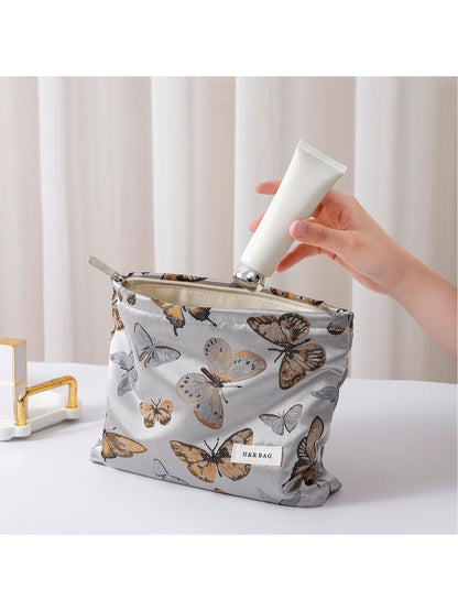 Cosbai - Butterfly Print Handheld Cosmetic Bag