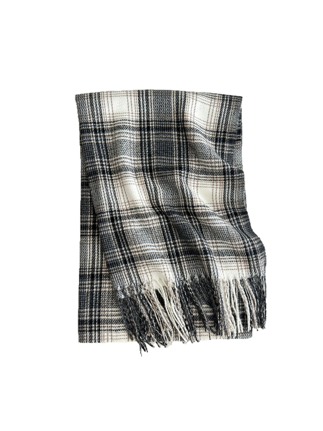 Scarvii - Classic Plaid Fringed Winter Scarf