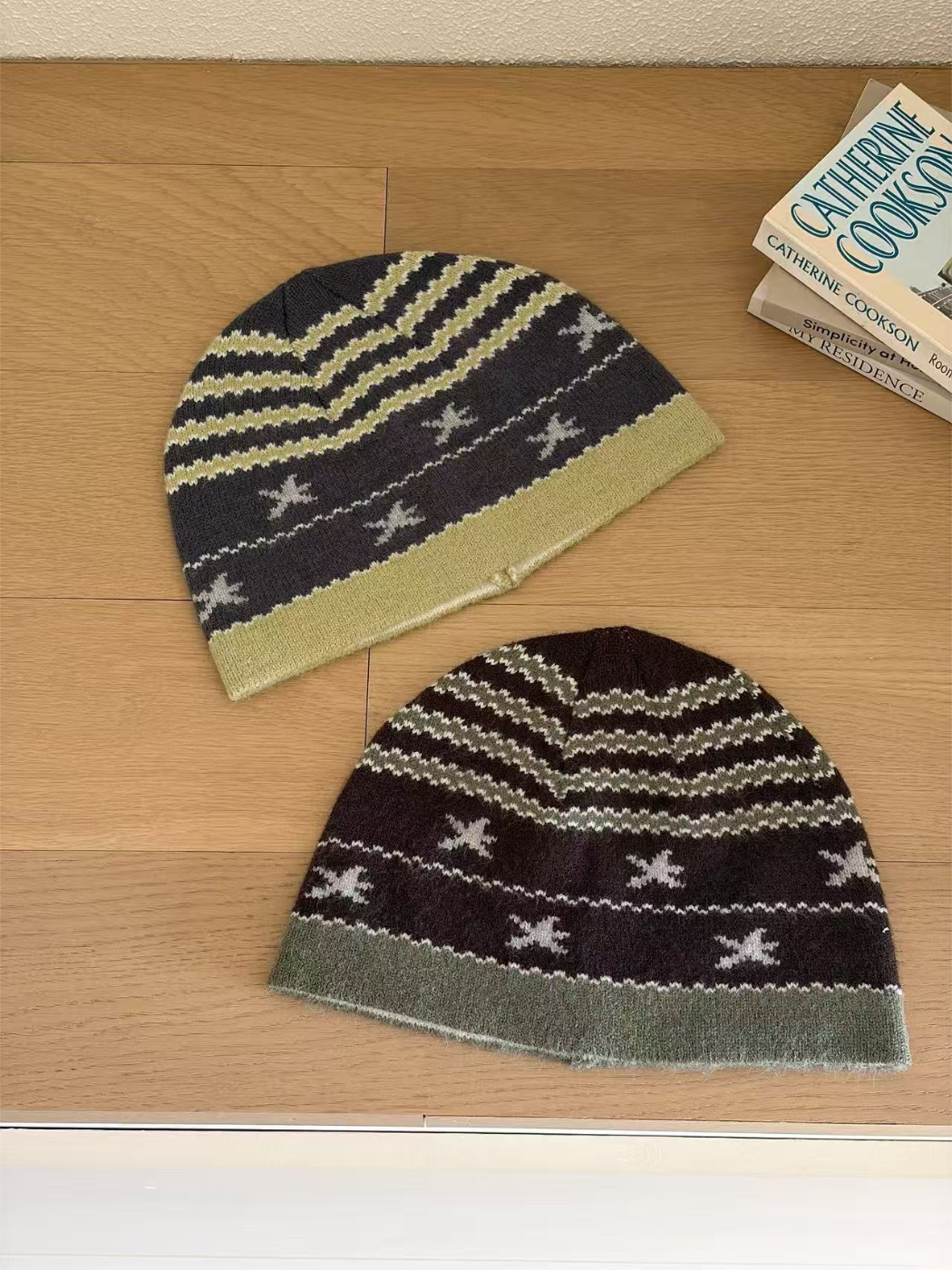 Haila - Retro Fair Isle Pattern Knit Beanie