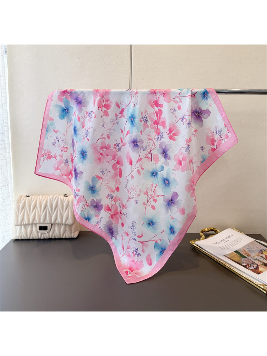 Scarvii - Pastel Watercolor Floral Square Scarf
