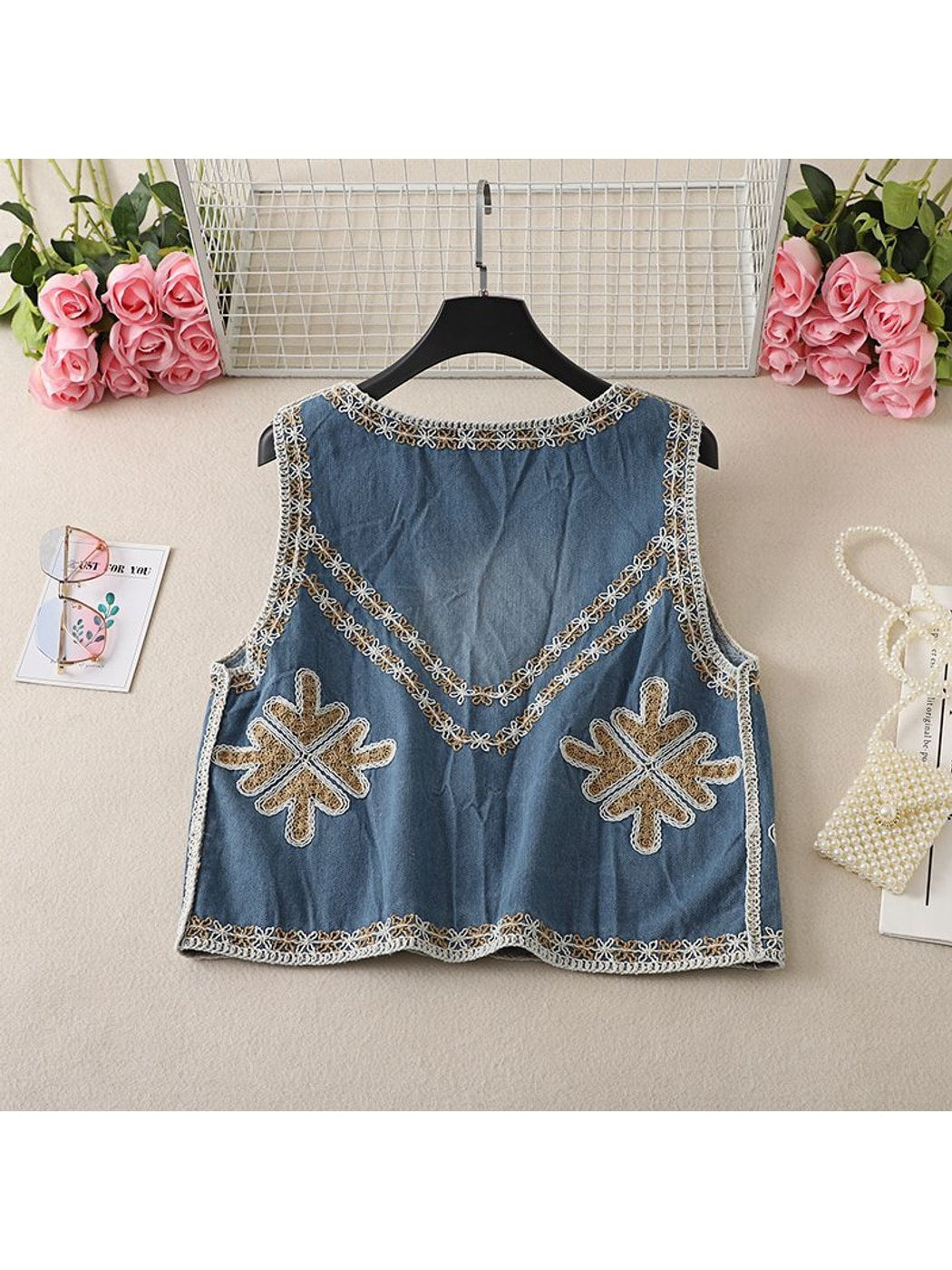 Crosa - Mixed Patterns Embroidered Vest
