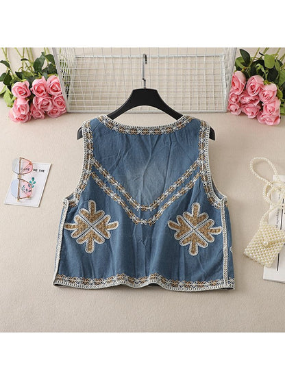 Crosa - Mixed Patterns Embroidered Vest