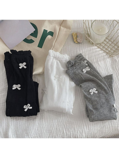 Rufia - Bow Details Muted Knee-high Socks