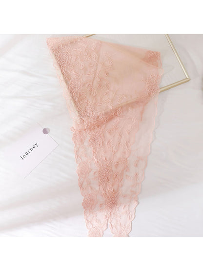 Scarvii - Rose Embroidered Lace Triangle Bandana