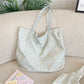 Cosbai - Ditsy Floral Pattern Slouchy Style Tote Bag
