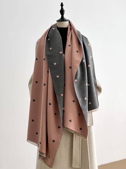Scarvii – Reversible Heart Print Scarf & Wrap