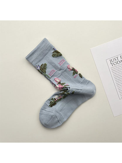 Rufia Mesh Floral Mid Calf Socks product image