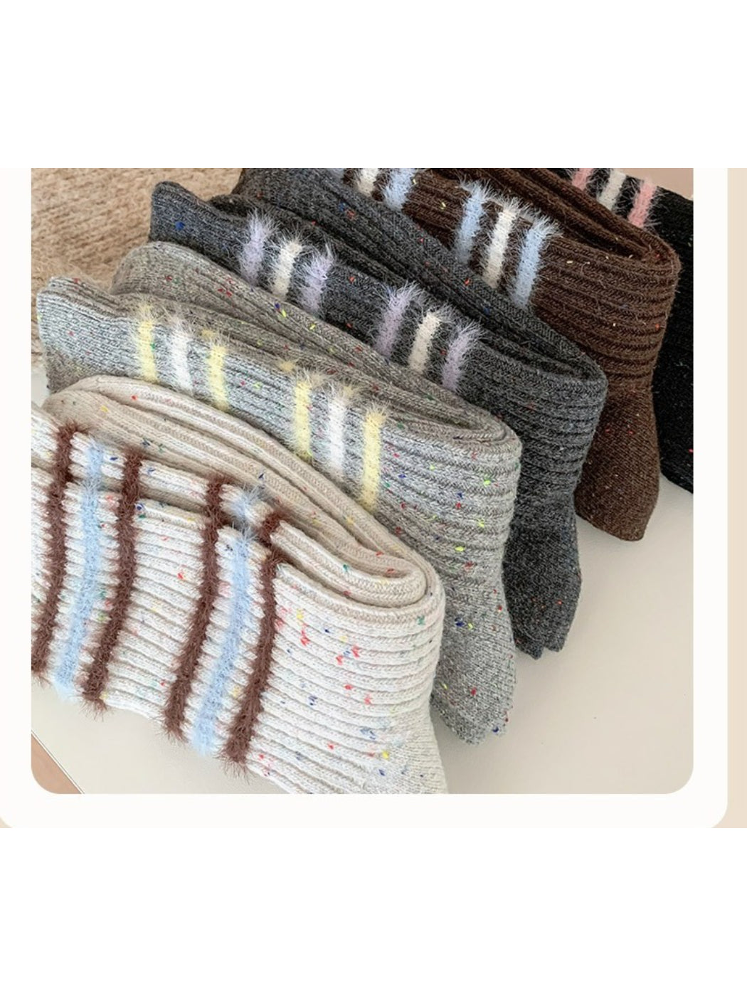 Rufia - Speckled Rib Crew Socks
