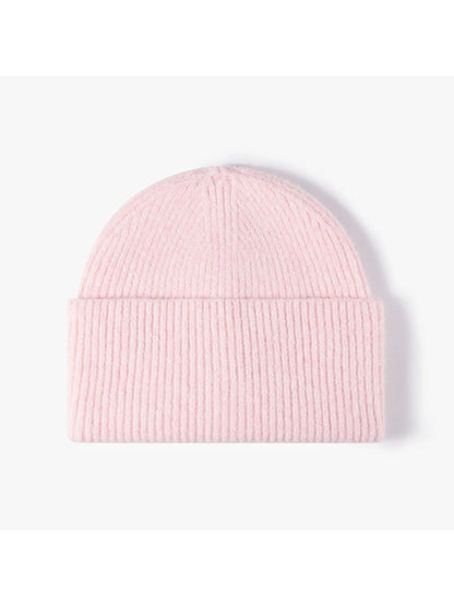 Haila - Fuzzy Ribbed Wide Cuff Knit Beanie