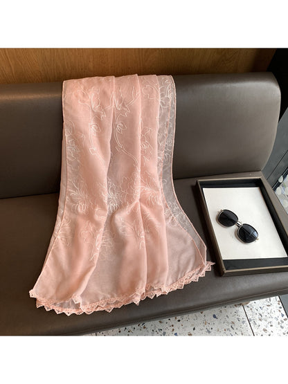 Scarvii - Outline Floral Long Layering Wrap Scarf
