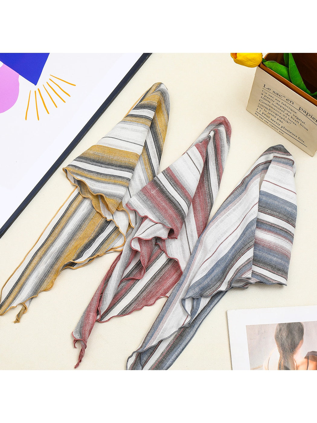 Scarvii - Fresh Striped Triangle Bandana