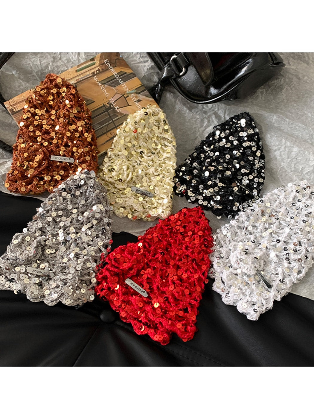 Haila - Foldable Openwork Floral Brimless Hat