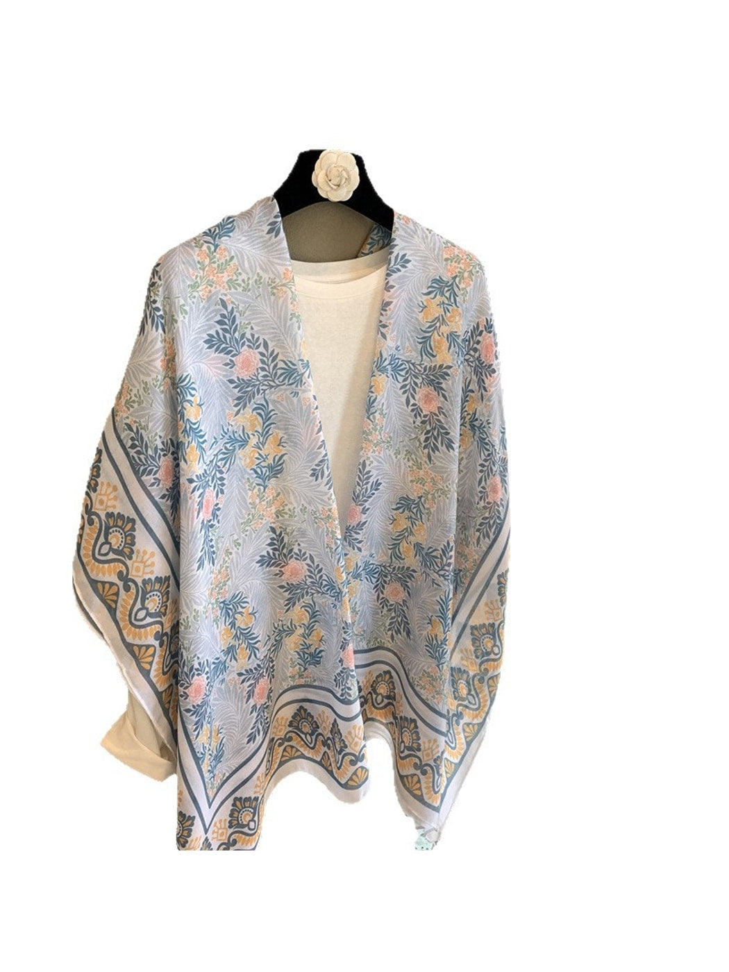 Scarvii - Botanical Print Plain Weave Shawl Scarf