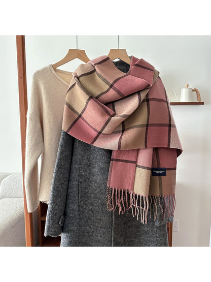 Scarvii - Classic Plaid Fringed Winter Fashion Scarf
